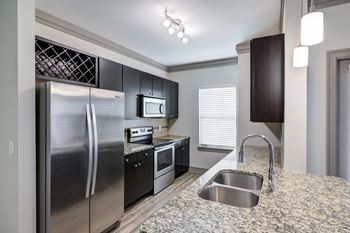 Kitchen with stainless steel appliances